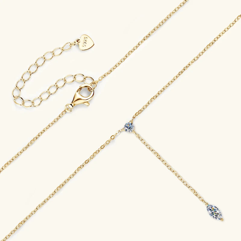 Necklaces for Women Marquise Cut Round Cut Diamond Pendant Silver 925