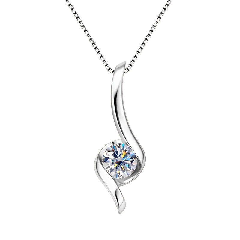Twist Pendant Necklaces for Women 925 Sterling Silver Original Certified Accessories Jewelry