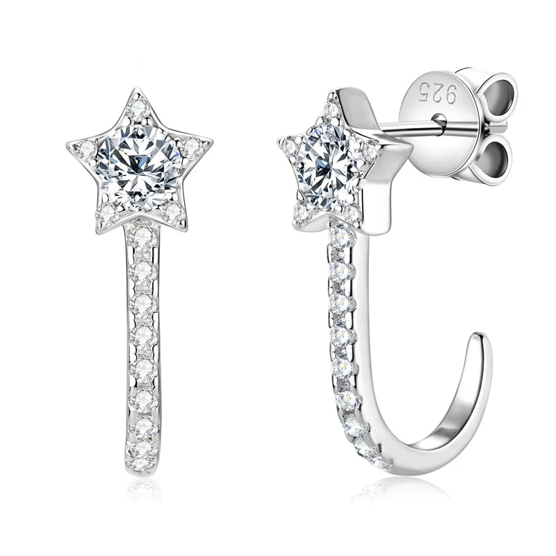 Star Stud Earrings for Girls Silver 925 Unique Aesthetic Women's Earrings