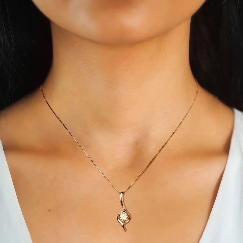 Twist Pendant Necklaces for Women 925 Sterling Silver Original Certified Accessories Jewelry