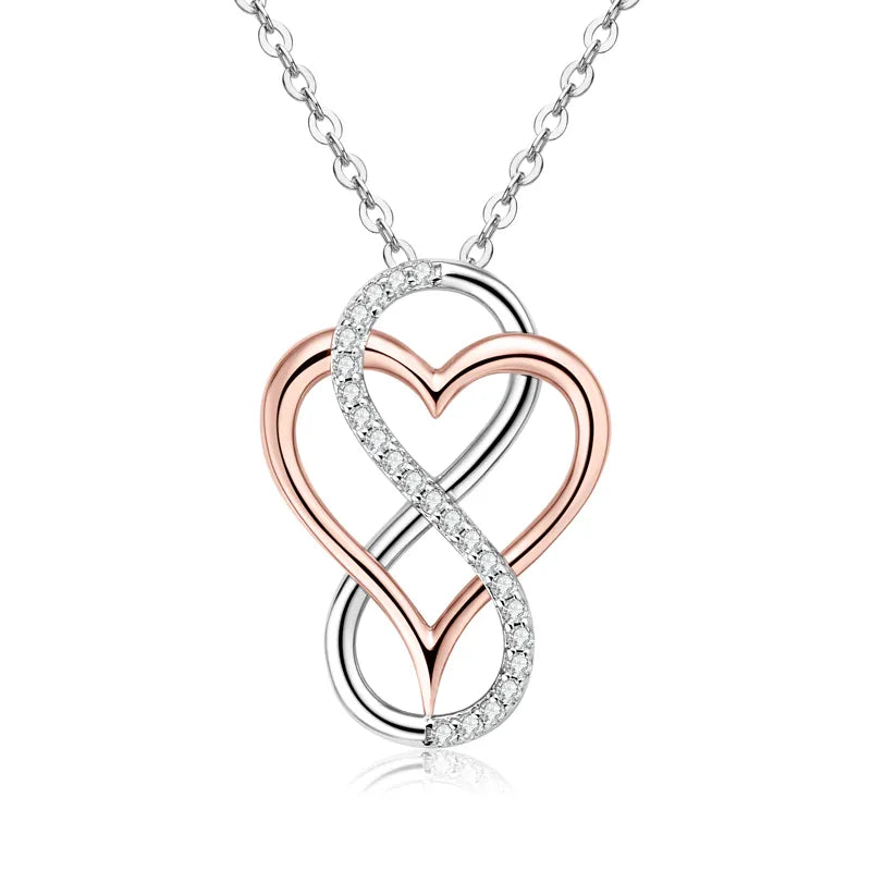 Heart Infinity Pendant Necklace With GRA Silver 925 Real 100% Original Jewelry for Women Engagement Gift