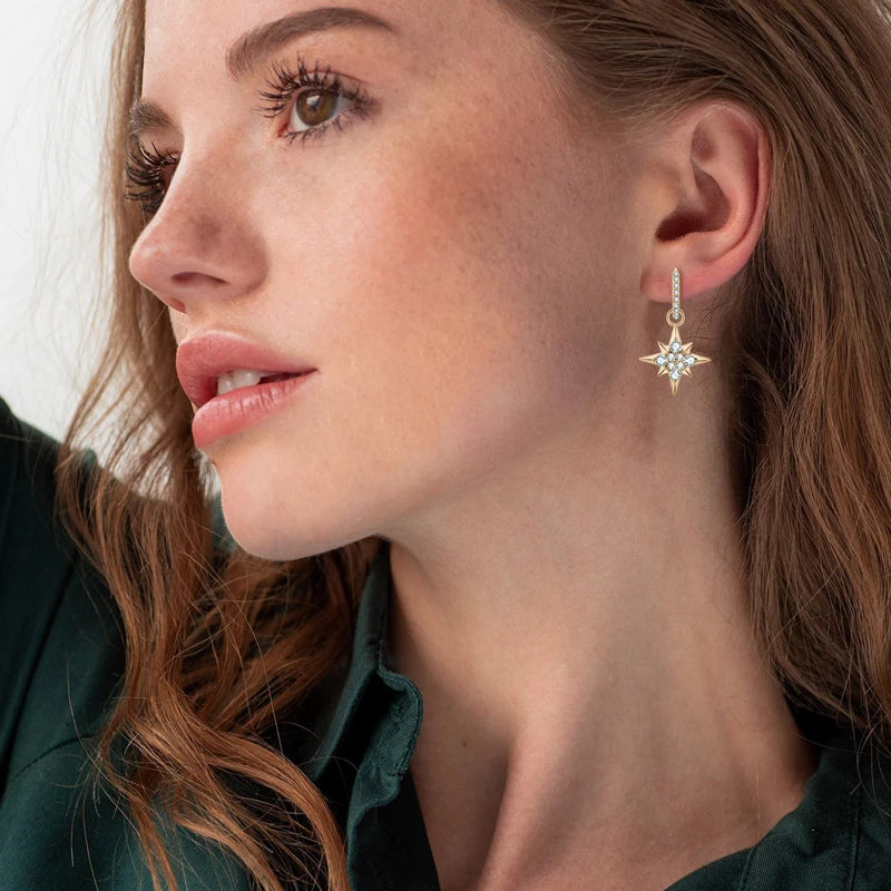 Star Drop Earrings for Women Luxury Design Jewelry