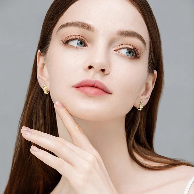Earrings for Women Aesthetic 925 Silver Hoop Huggie Jewelry