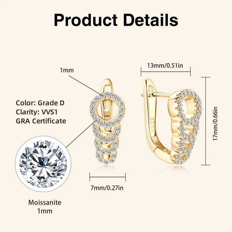 Earrings for Women Aesthetic 925 Silver Hoop Huggie Jewelry