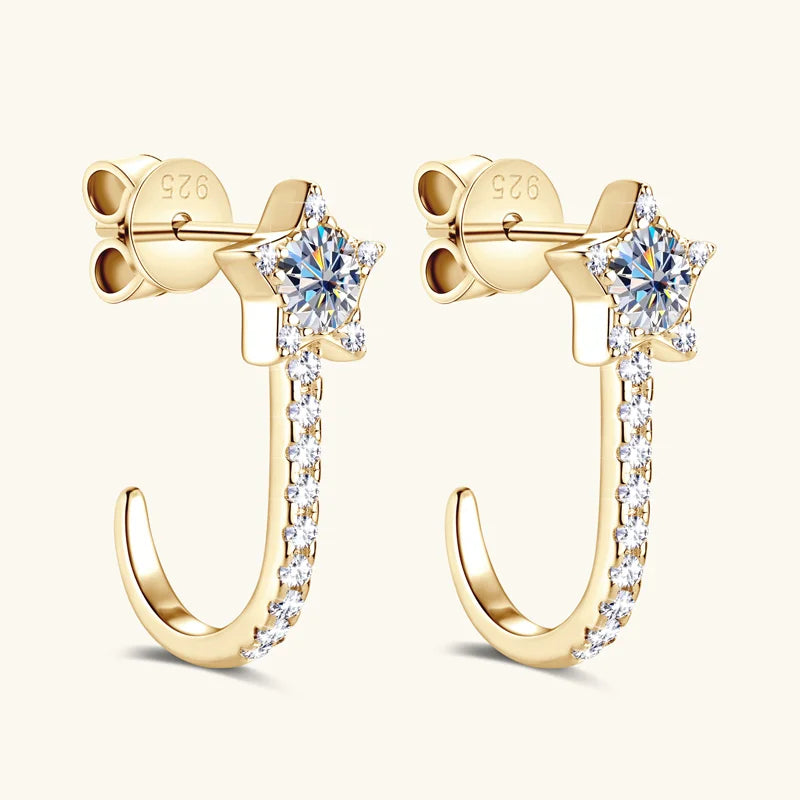 Star Stud Earrings for Girls Silver 925 Unique Aesthetic Women's Earrings