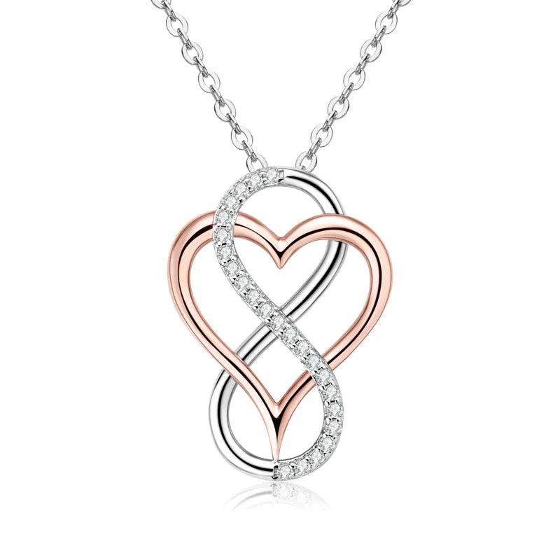 Heart Infinity Pendant Necklace With GRA Silver 925 Real 100% Original  Jewelry for Women Engagement Gift